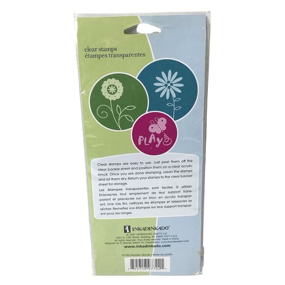 Inkadinkado Brenda Walton Poly Clear Stamps Set of 18 Garden Words Floral - Picture 4 of 4